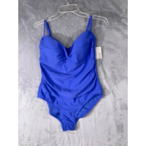 Catalina Womens Medium 8-10 One-Piece Swimsuit Padded Bra Purple - Picture 4 of 8